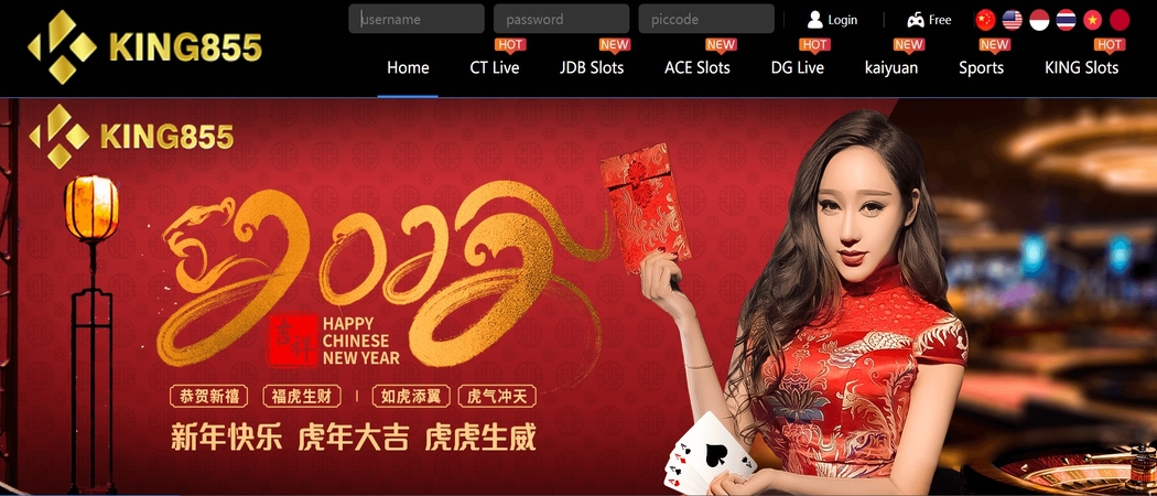 King855 Online Casino Singapore Homepage