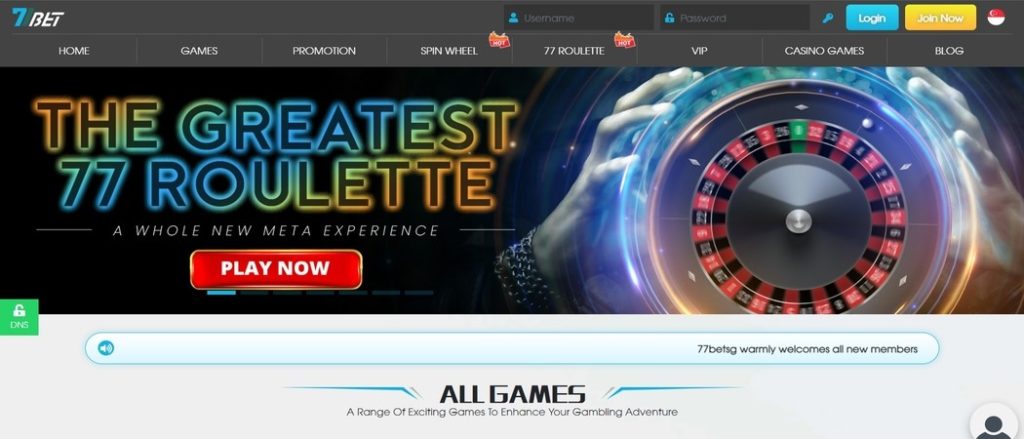 77BetSG Online Casino Singapore Website Homepage
