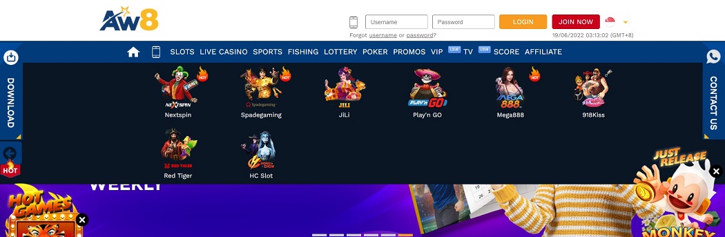 Casino Games Available at Aw8 Casino